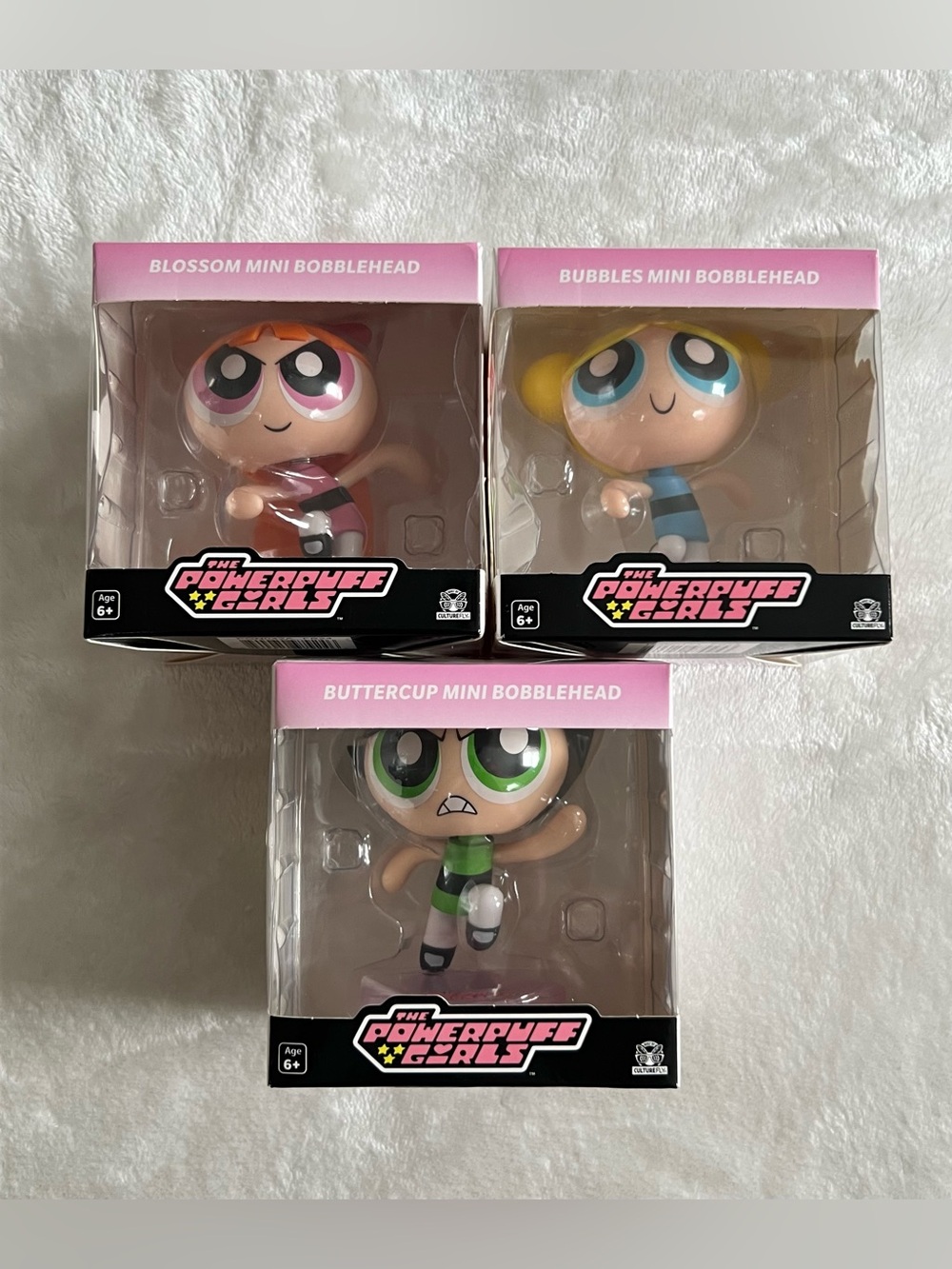 Powerpuff Girls Lot Of 3 Culturefly Mini Bobblehead Figure Set Blossom Buttercup